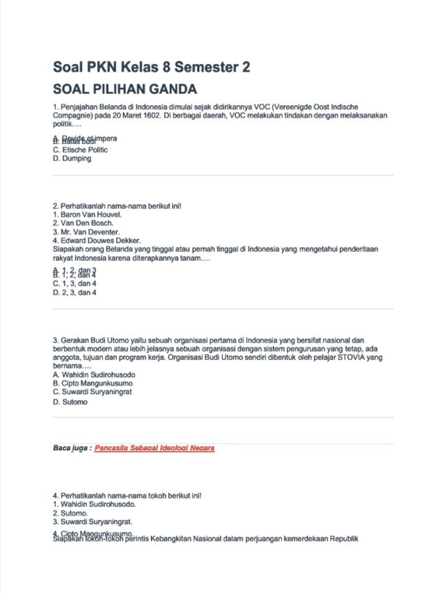 10 Rahasia Nilai Aplus Lewat Soal Essay PKN Kelas 8 Semester 2 Beserta Jawabannya Terbaru
