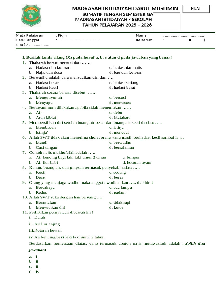 7 Rahasia Nilai Sempurna Soal Fiqih Kelas 2 Madrasah Diniyah yang Wajib Orang Tua Tahu 7 Rahasia Nilai Sempurna Soal Fiqih Kelas 2 Madrasah Diniyah yang Wajib Orang Tua Tahu