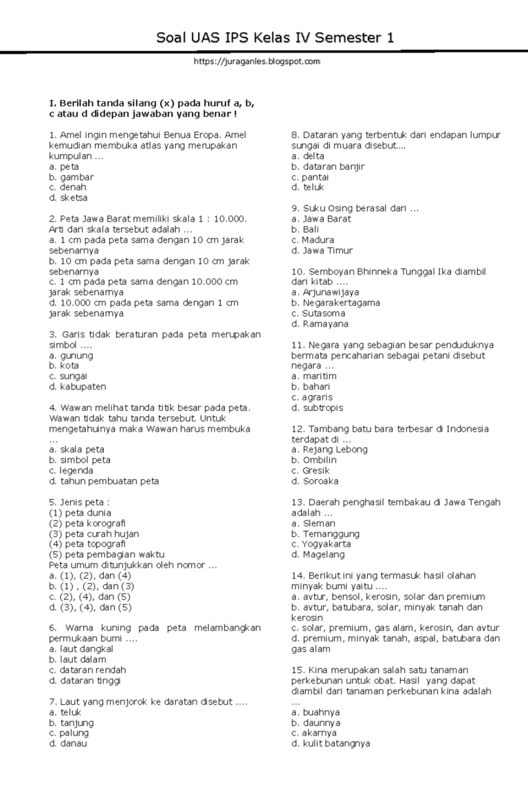 7 Rahasia Nilai Sempurna dengan Latihan Contoh Soal IPS Kelas 4 Semester 1 Kurikulum 2013 7 Rahasia Nilai Sempurna dengan Latihan Contoh Soal IPS Kelas 4 Semester 1 Kurikulum 2013