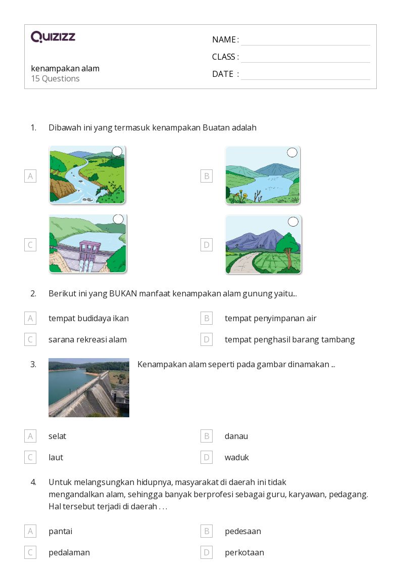 50 lembar kerja Aktivitas Alam untuk Kelas 4 di Quizizz Gratis
