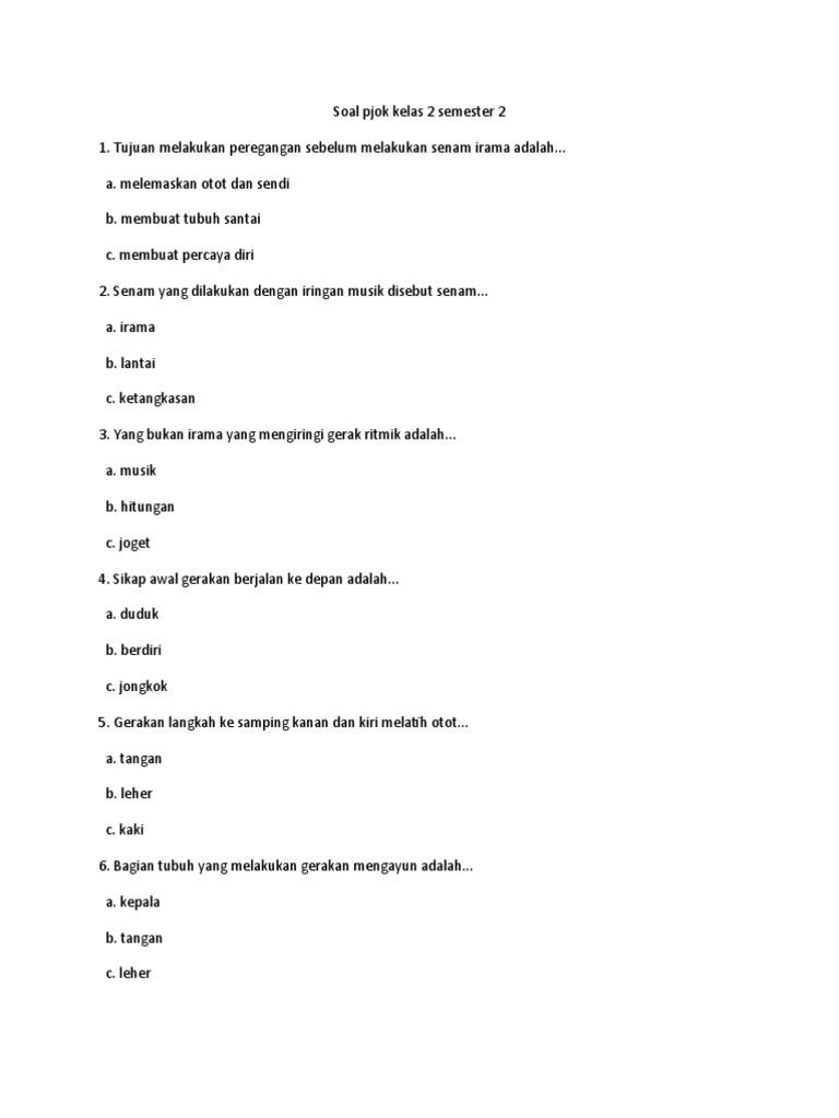 soal essay pjok kelas 9 semester 2
