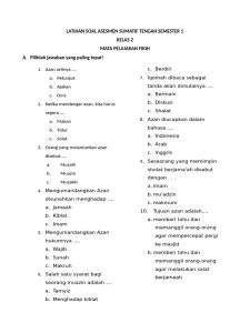Soal Fiqih Kelas 2 Adzan dan Iqomah PDF