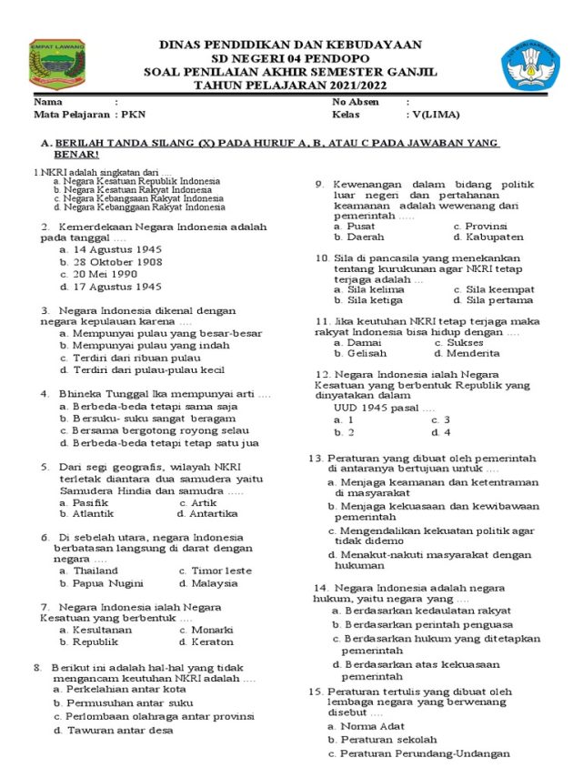 Akhirnya Terungkap 5 Modul Soal PKN Kelas 3 Semester 2 Kurikulum 2013 dari Bimbel Brilian