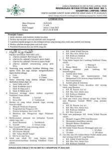 Soal ASWAJA Kelas V MI Ma arif NU 5 PDF