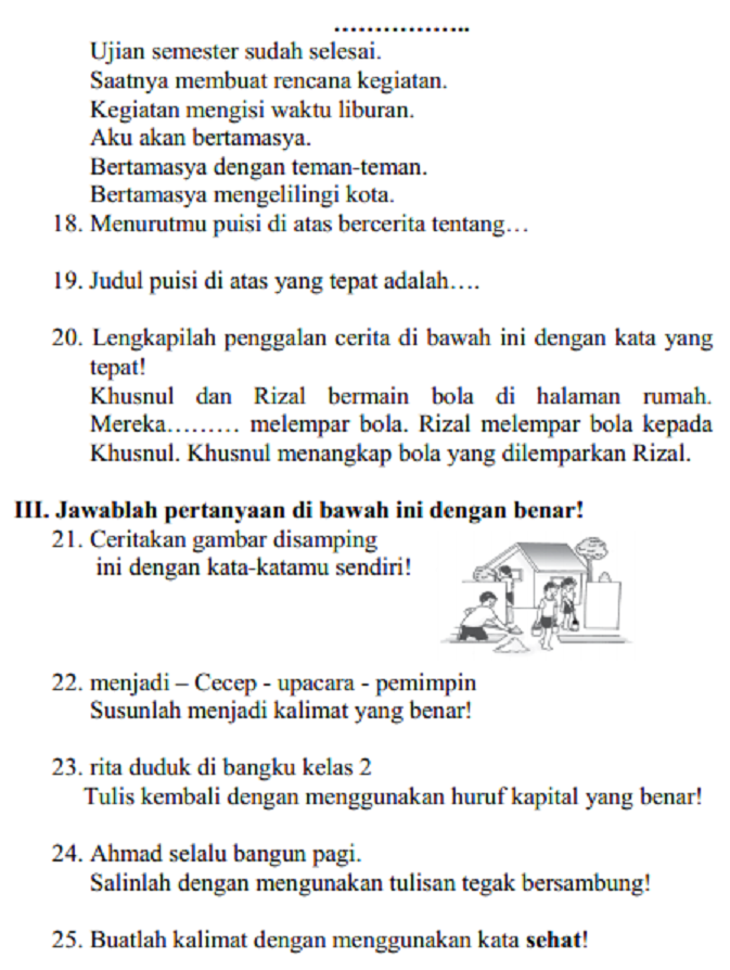 Kunci Jawaban Soal Essay Kelas 1 SD Semester 2 Terkuak dari Soal PKN SMP 2026