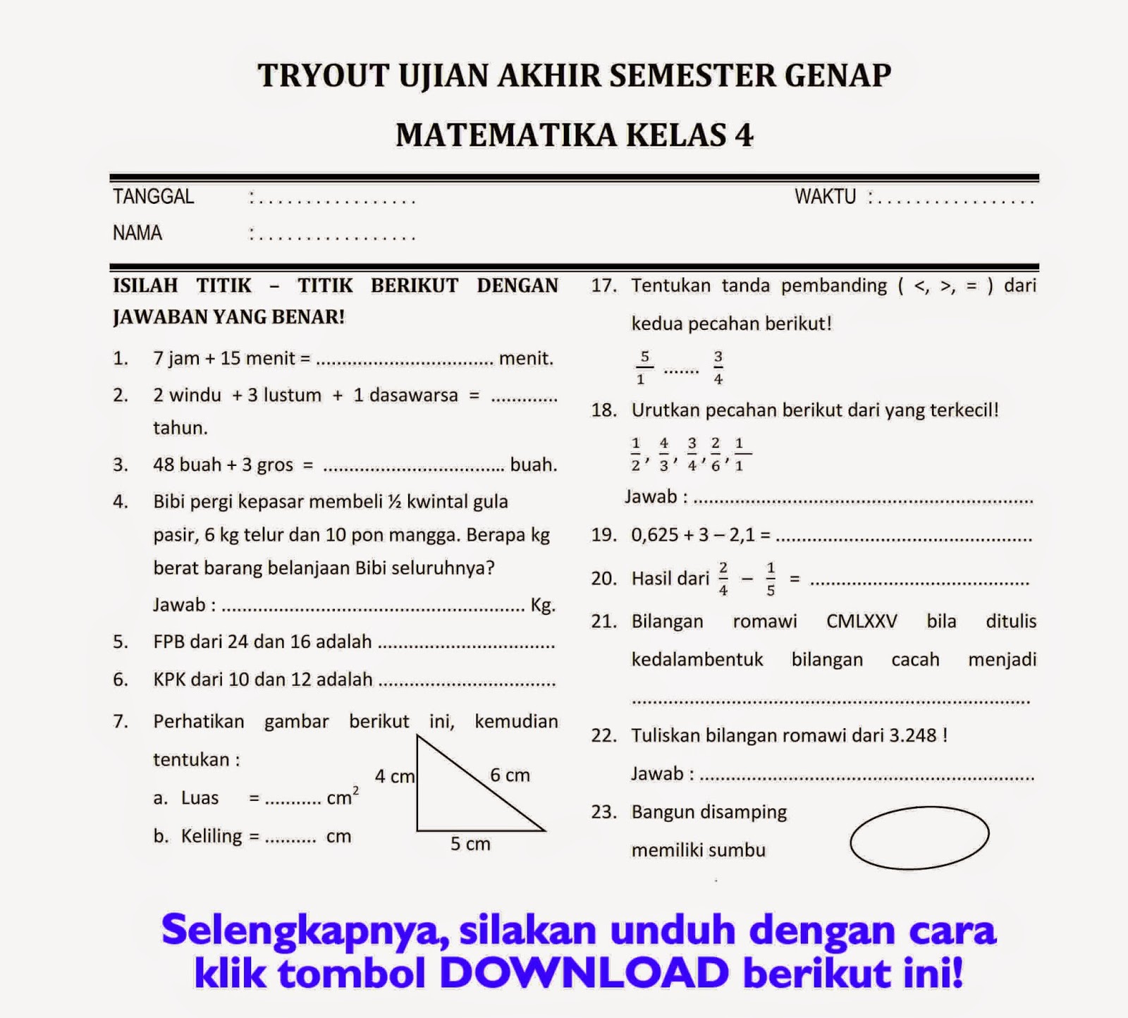 Segera Tutup! 3 Rahasia Bank Soal Semester 2 Kelas 4 demi Lulus SPMB SMP 2026