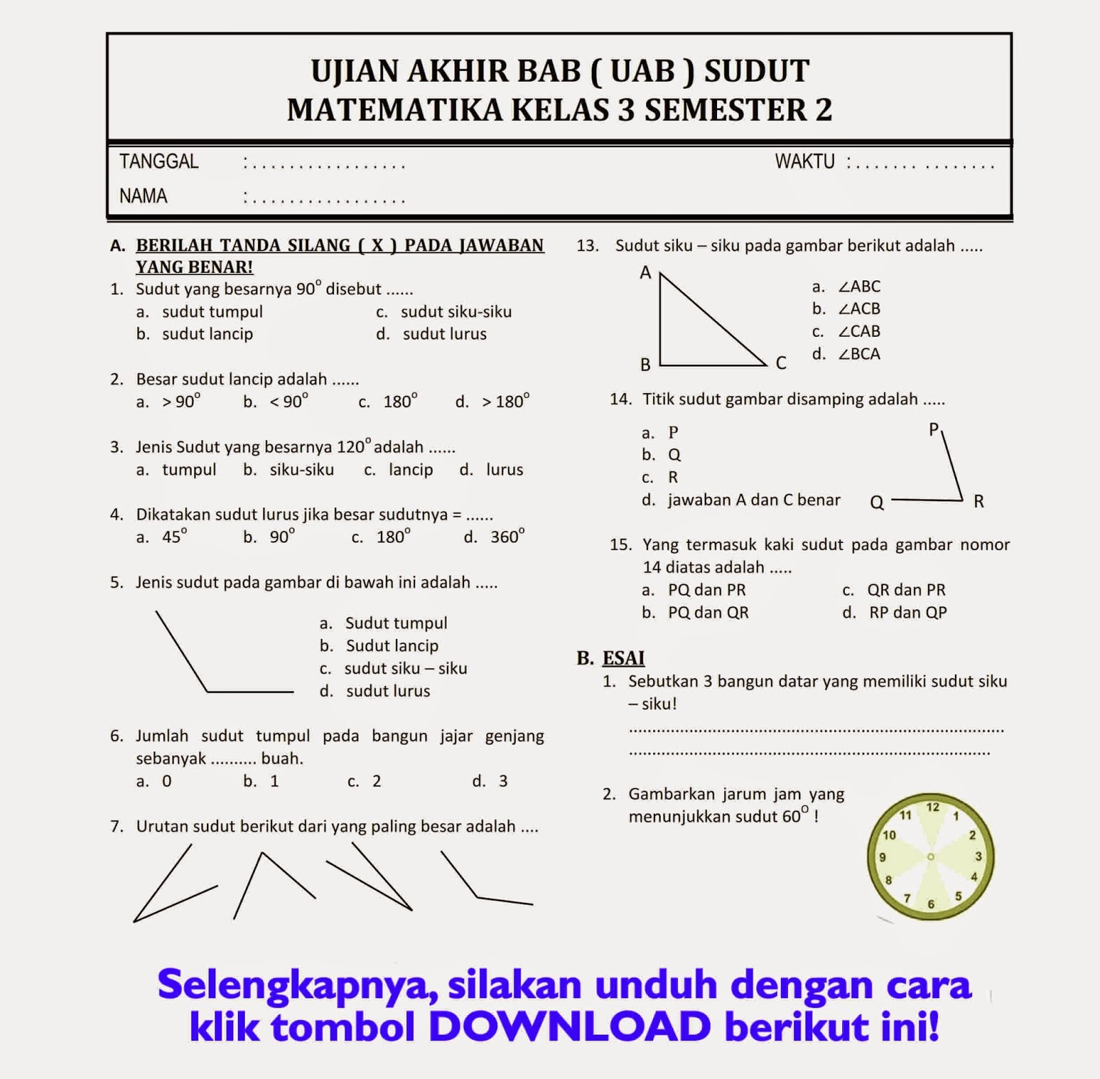 35 Contoh Soal UAS Penjas Kelas 4 Semester 2 K13, Bocoran Wajib Tahu Orang Tua