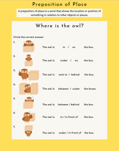 Materi Preposition Of Place