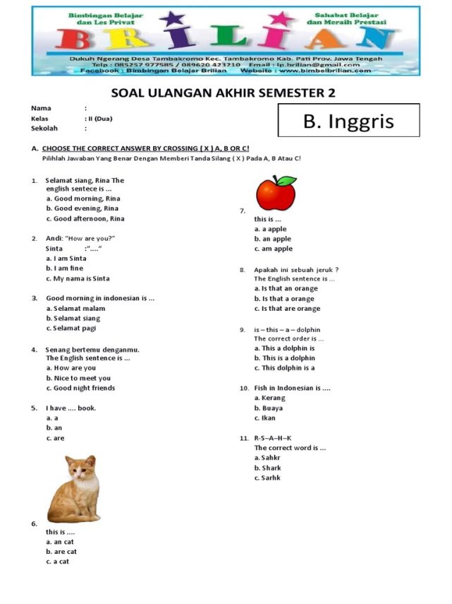 5 Rahasia Soal Bhs Inggris Kelas 3 Semester 2 yang Wajib Dikuasai Sebelum Ujian