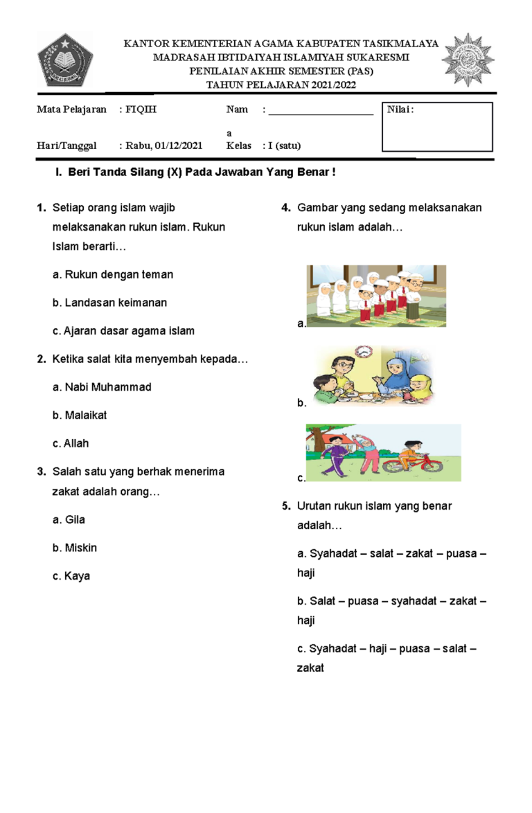 5 Rahasia Sukses Hadapi Soal PAI Kelas 1 Semester 2 2020 yang Jarang Diketahui Guru dan Orang Tua 5 Rahasia Sukses Hadapi Soal PAI Kelas 1 Semester 2 2020 yang Jarang Diketahui Guru dan Orang Tua