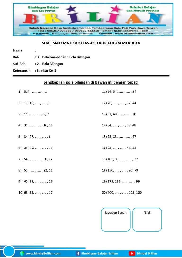 7 Contoh Soal UAS Matematika Kelas 4 Tema 6 Kurikulum Merdeka dan Kunci Jawaban yang Wajib Dikuasai