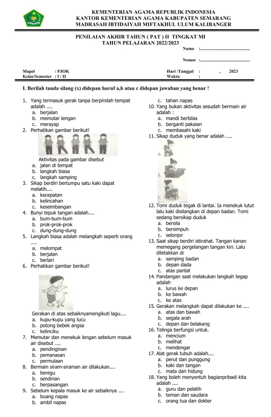 Jangan Sampai Salah Pilih Latihan, Ini Contoh Soal UAS PJOK Kelas 4 Semester 1 yang Wajib Dipelajari