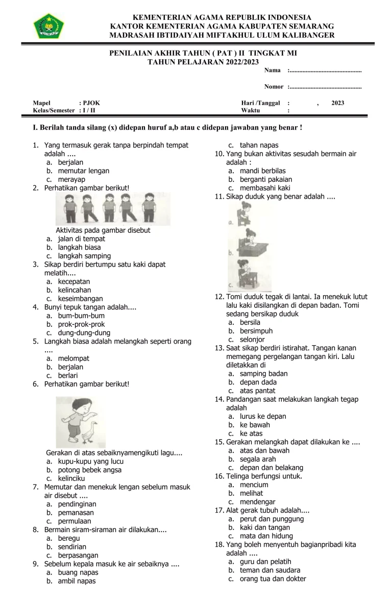 Jangan Sampai Salah Pilih Latihan, Ini Contoh Soal UAS PJOK Kelas 4 Semester 1 yang Wajib Dipelajari Jangan Sampai Salah Pilih Latihan, Ini Contoh Soal UAS PJOK Kelas 4 Semester 1 yang Wajib Dipelajari