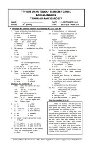 Kata Depan Bahasa Inggris