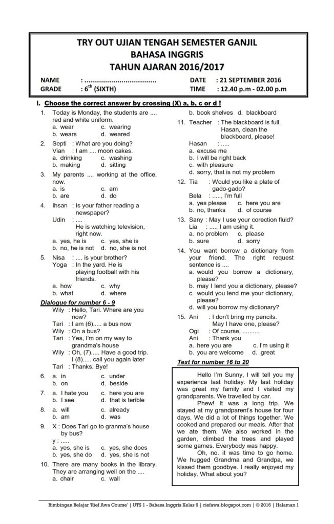 Ternyata Ini 5 Rahasia Soal UTS Kelas 8 Bahasa Inggris Semester 2 yang Jarang Diketahui Ternyata Ini 5 Rahasia Soal UTS Kelas 8 Bahasa Inggris Semester 2 yang Jarang Diketahui