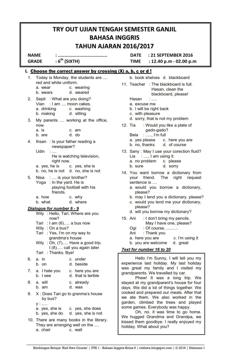Ternyata Ini 5 Rahasia Soal UTS Kelas 8 Bahasa Inggris Semester 2 yang Jarang Diketahui