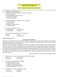 Soal UAS Kelas 4 Keragaman Suku Indonesia PDF