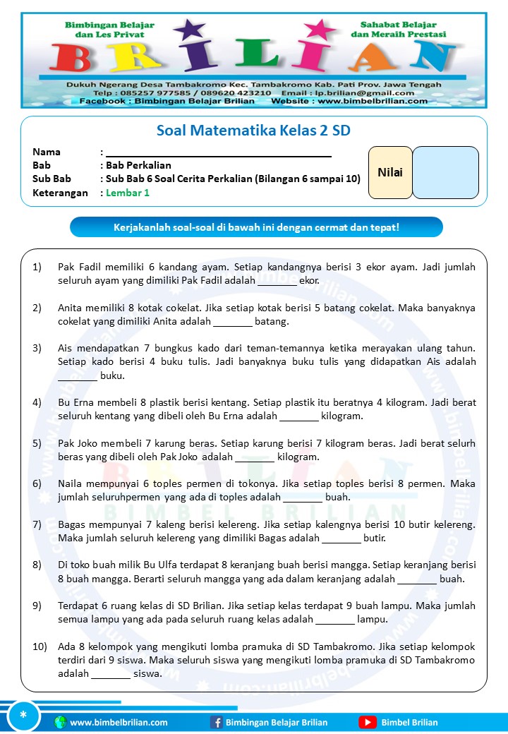 7 Soal Cerita Perkalian Kelas 2 SD yang Sering Muncul di Ujian, Ternyata Ini Trik Cepat Menjawabnya!