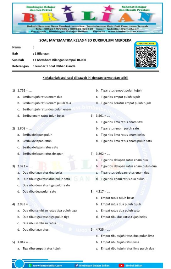 Akhirnya Tersedia Kumpulan Contoh Soal UAS Kurikulum 2013 Kelas 4 Lengkap dengan Kunci Jawaban Siap Cetak