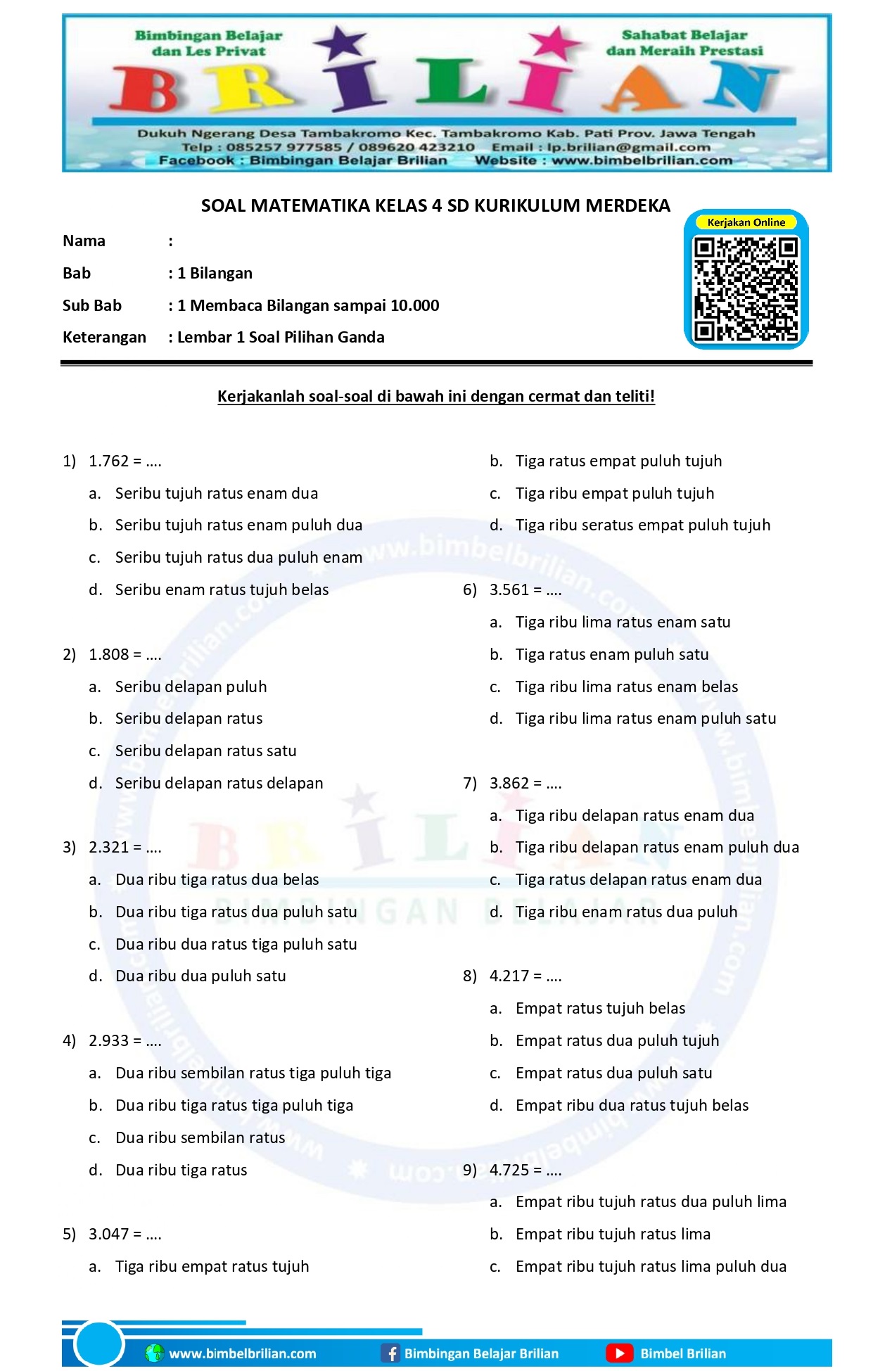 Akhirnya Tersedia Kumpulan Contoh Soal UAS Kurikulum 2013 Kelas 4 Lengkap dengan Kunci Jawaban Siap Cetak