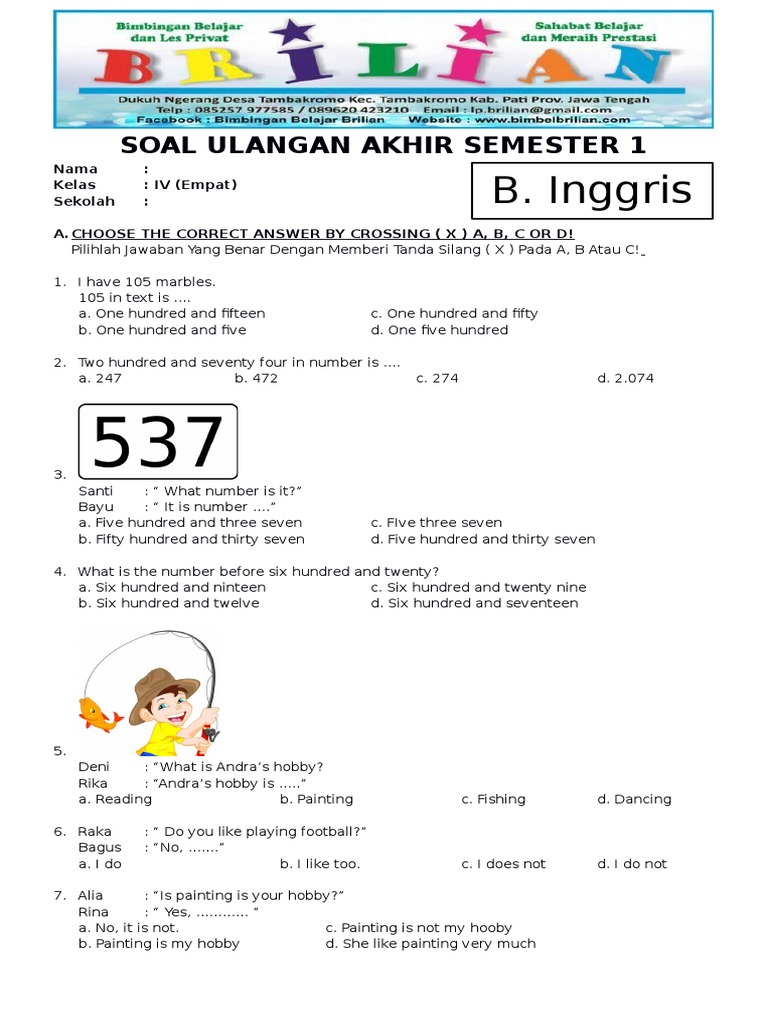 Akhirnya Terungkap 7 Contoh Soal UAS Bahasa Inggris Kelas 4 Semester 1 yang Sering Muncul di Ujian 2026