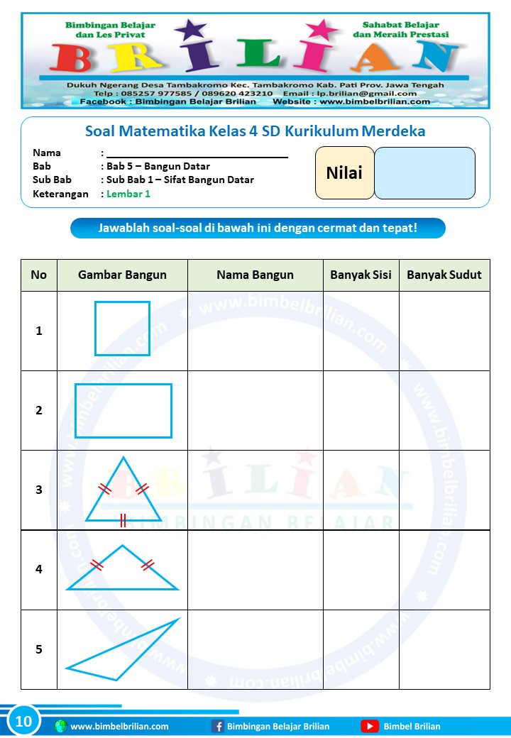 Akhirnya Terungkap 7 Contoh Soal UAS Matematika Kelas 4 Bangun Datar yang Sering Muncul di Sulingjar 2026