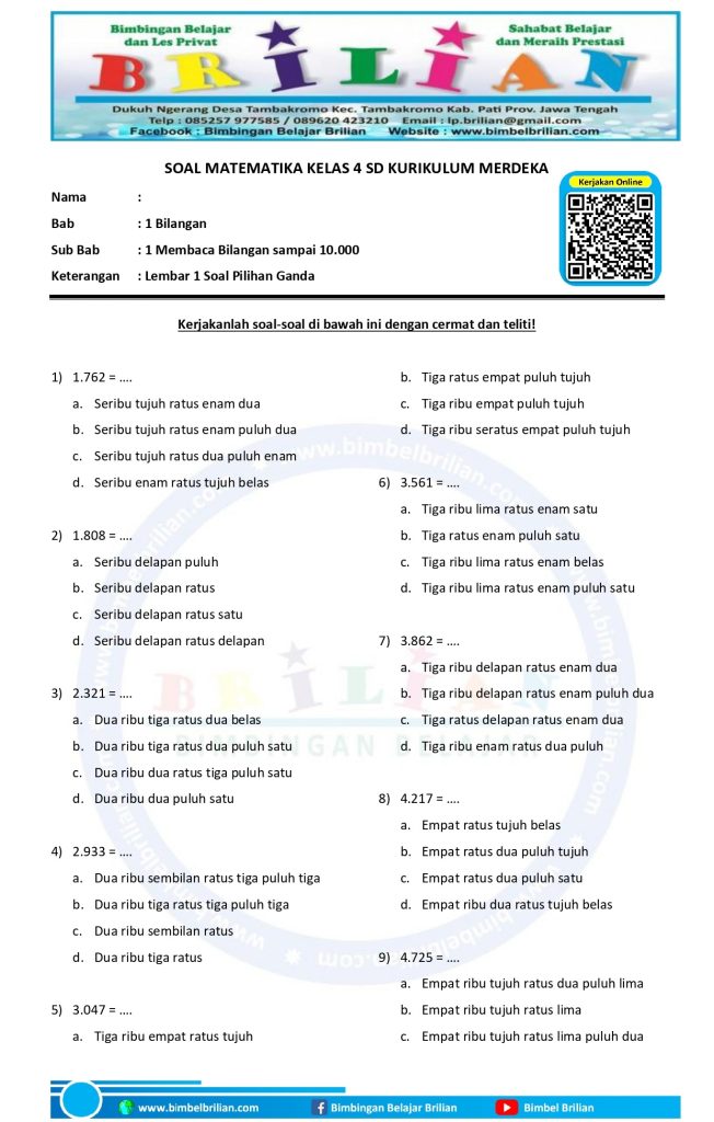 Jangan Sampai Salah Latihan, Ini Contoh Soal UAS Matematika Kelas 4 Semester 1 yang Sering Muncul