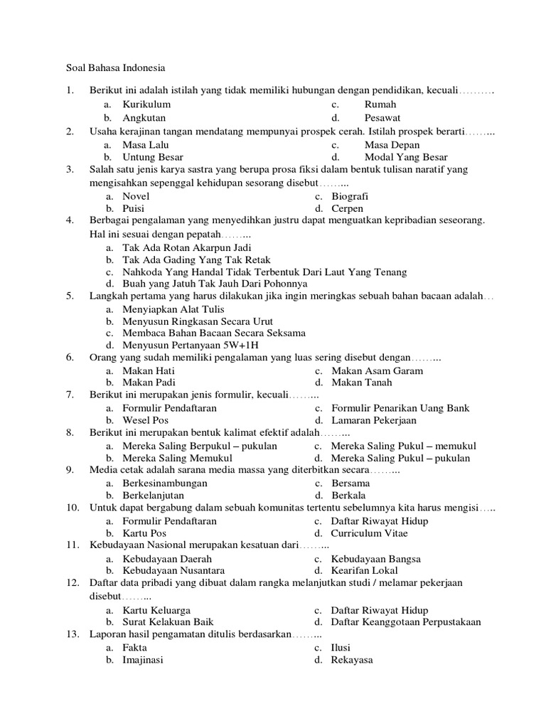 Terbukti! 5 Contoh Soal UAS Bahasa Indonesia Kelas X Semester 1 untuk Nilai Tinggi 2026