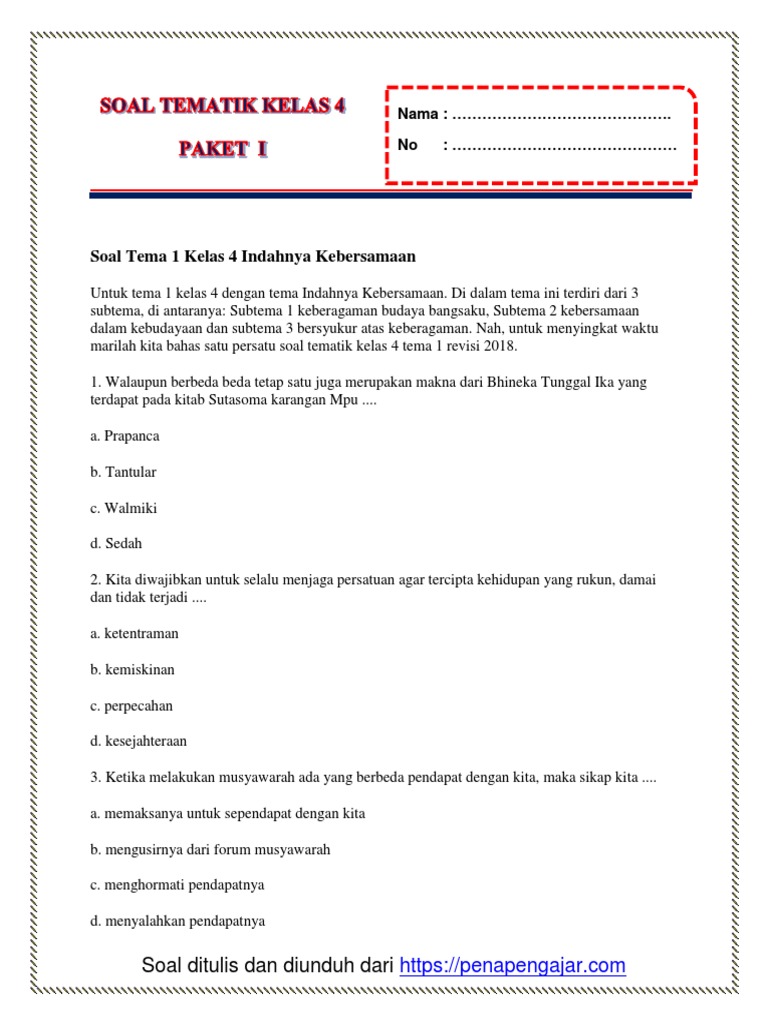 Terbukti 7 Cara Efektif Download Soal Tematik Kelas 4 Semester 1 Sebelum Ujian Dimulai Terbukti 7 Cara Efektif Download Soal Tematik Kelas 4 Semester 1 Sebelum Ujian Dimulai
