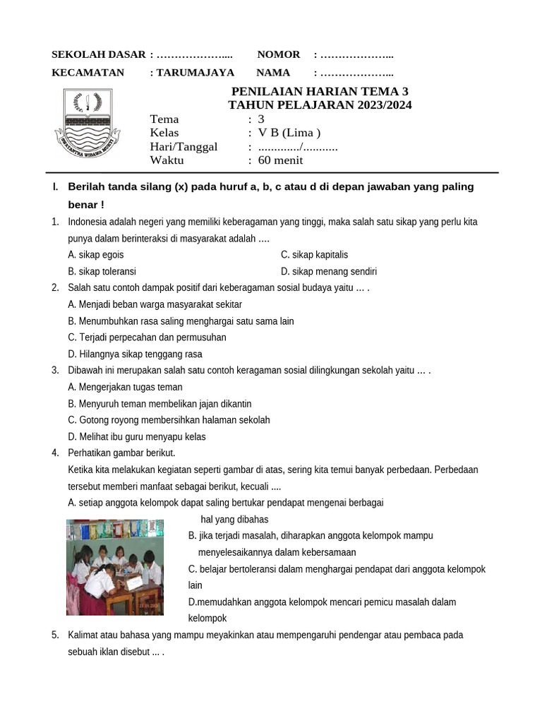 Terbukti Mudah! download soal tematik kelas 5 tema 3 Gratis, Solusi Cepat Nilai Top