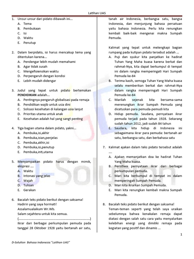 Ternyata Ini Dia Contoh Soal UAS Bahasa Indonesia Kelas XII Semester 1 yang Wajib Kamu Kuasai Sebelum Terlambat Ternyata Ini Dia Contoh Soal UAS Bahasa Indonesia Kelas XII Semester 1 yang Wajib Kamu Kuasai Sebelum Terlambat