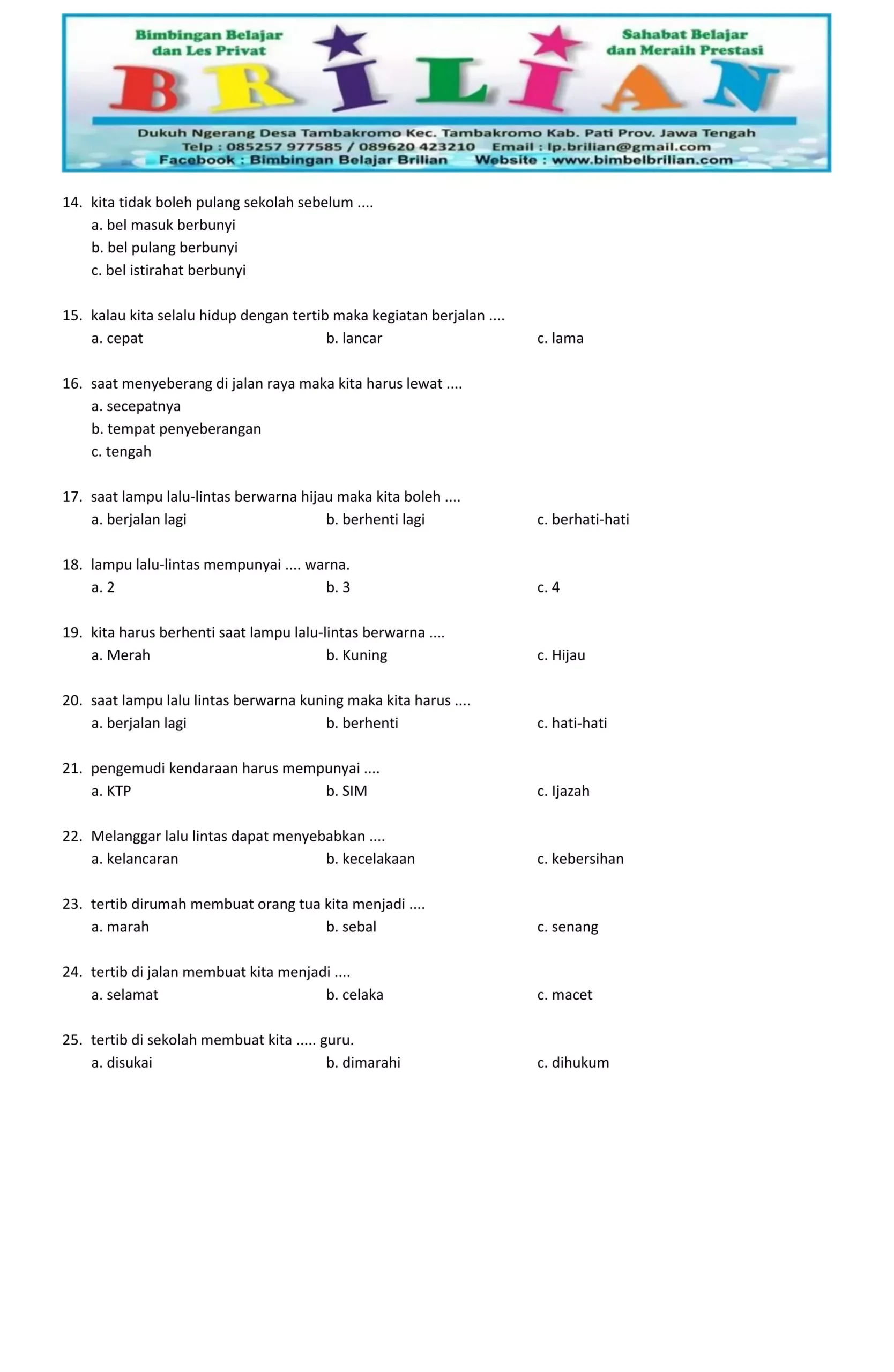 Indonesian educational worksheet Soal pkn kelas 1 sd Latihan soal Indonesian educational worksheet Soal pkn kelas 1 sd Latihan soal