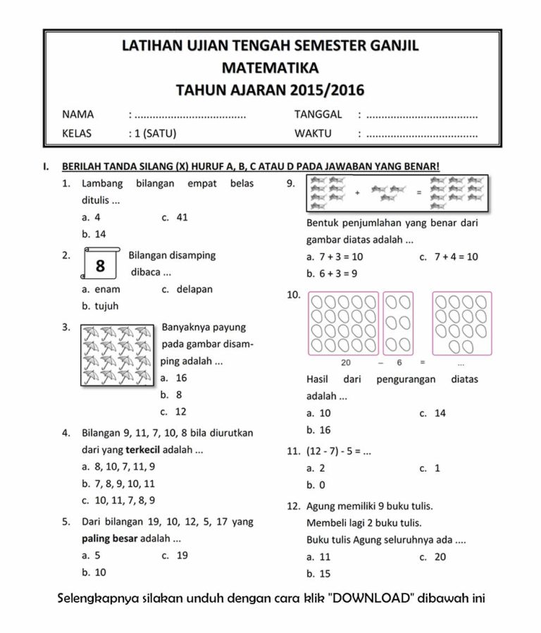 contoh soal uas matematika kelas 4 semester 2 kurikulum 2013 contoh soal uas matematika kelas 4 semester 2 kurikulum 2013