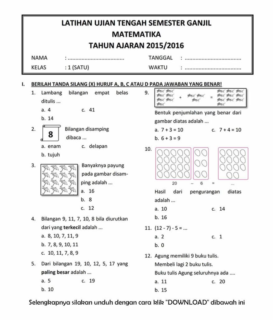 contoh soal uas matematika kelas 4 semester 2 kurikulum 2013 contoh soal uas matematika kelas 4 semester 2 kurikulum 2013