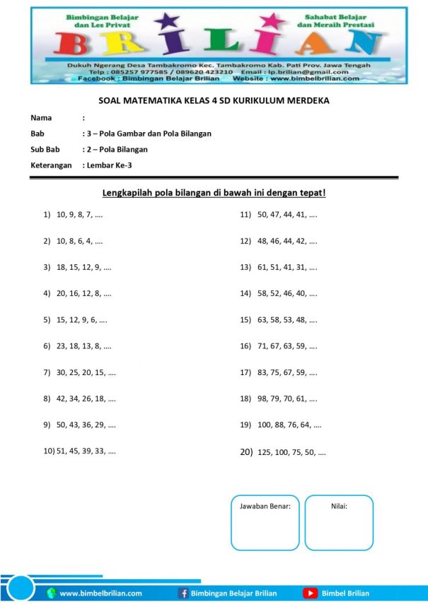 10 Contoh Soal UAS Matematika Kelas 4 SD Beserta Pembahasan Ternyata Mudah Dikuasai