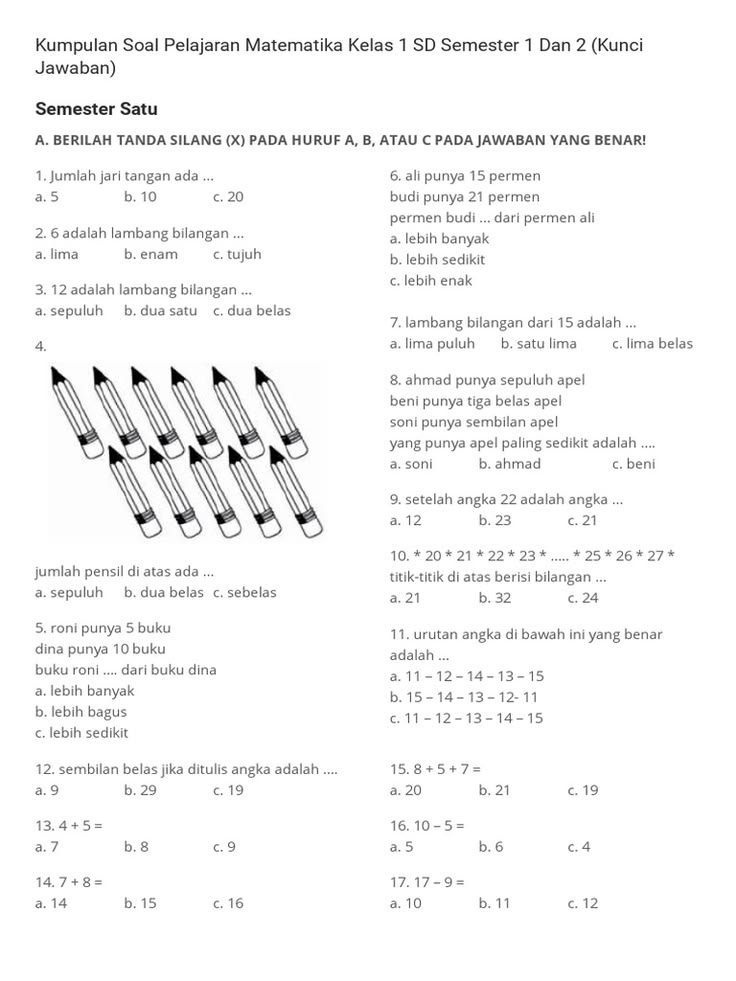 soal matematika kelas 2 semester 1 kurikulum merdeka