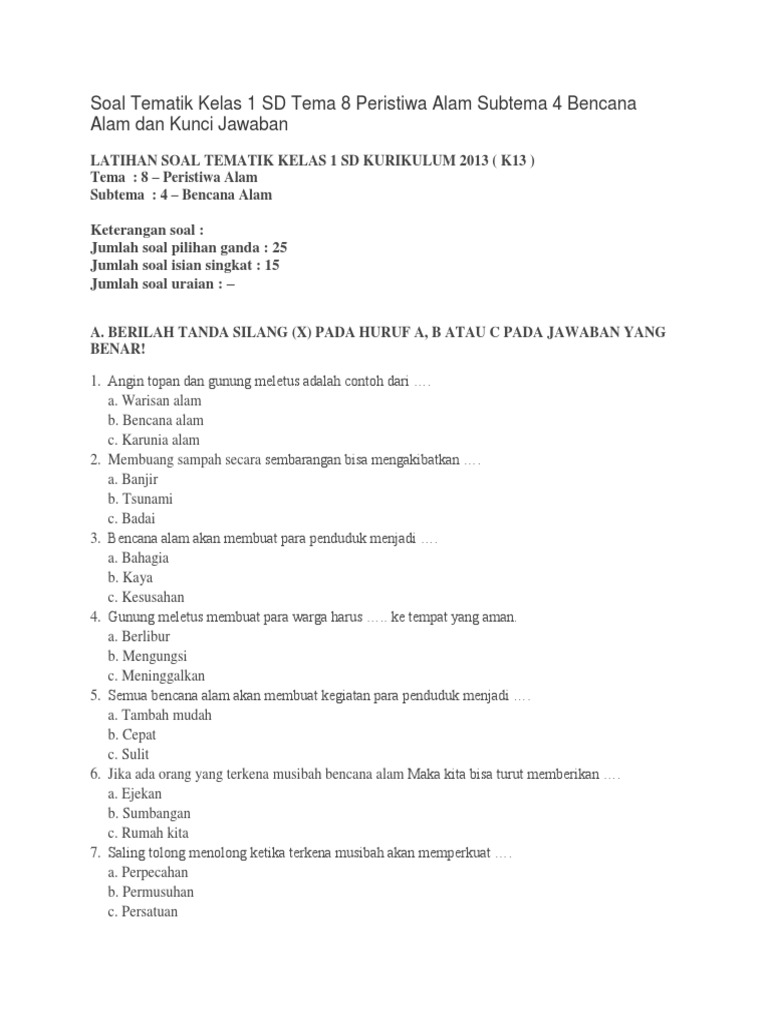 7 Rahasia download soal tematik kelas 1 tema 8 subtema 4 agar anak semangat belajar 7 Rahasia download soal tematik kelas 1 tema 8 subtema 4 agar anak semangat belajar