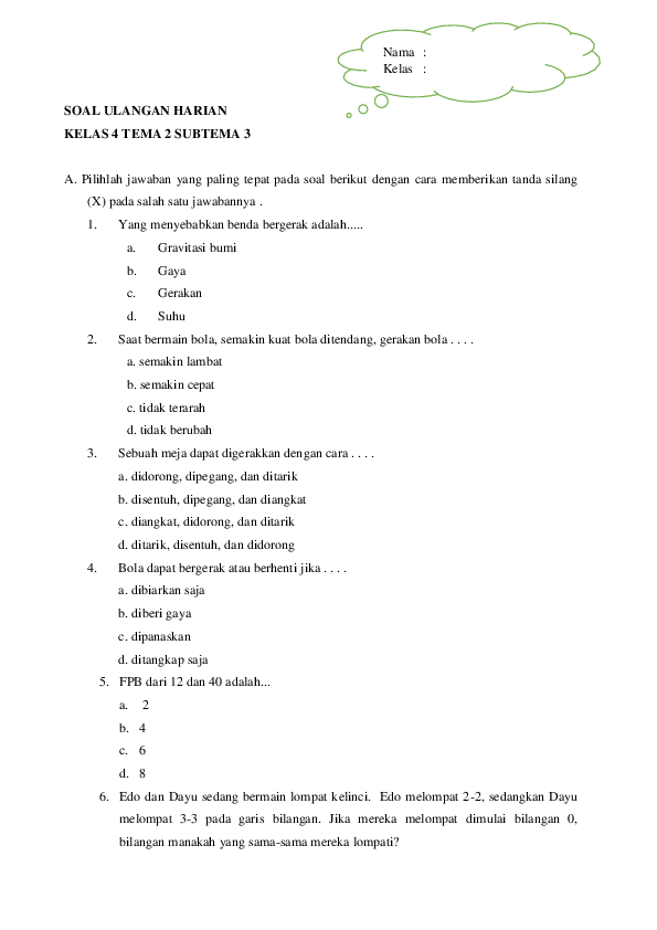 Jadwal Liga 1 Terbaru dan Cara Download Soal Tematik Kelas 4 Tema 2 Subtema 1 Sekarang Jadwal Liga 1 Terbaru dan Cara Download Soal Tematik Kelas 4 Tema 2 Subtema 1 Sekarang