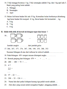 Latihan Soal Matematika Kelas 3 SD Semester 2