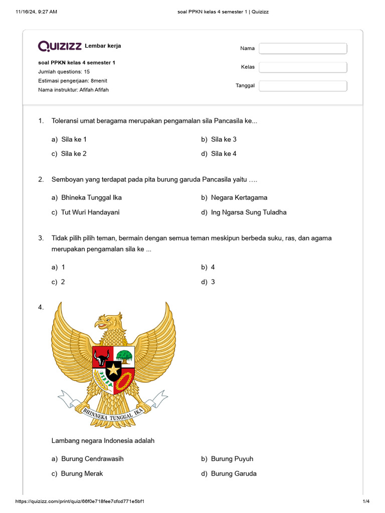 5 Contoh soal pkn tema 1 kelas 4 Terbukti Ampuh Jawab Pertanyaan Juara Timnas