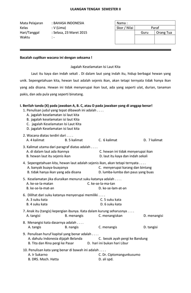 Rahasia Lulus Nilai Sempurna: Soal UTS Kelas 5 Semester 2 dan Kunci Jawaban Terbaru