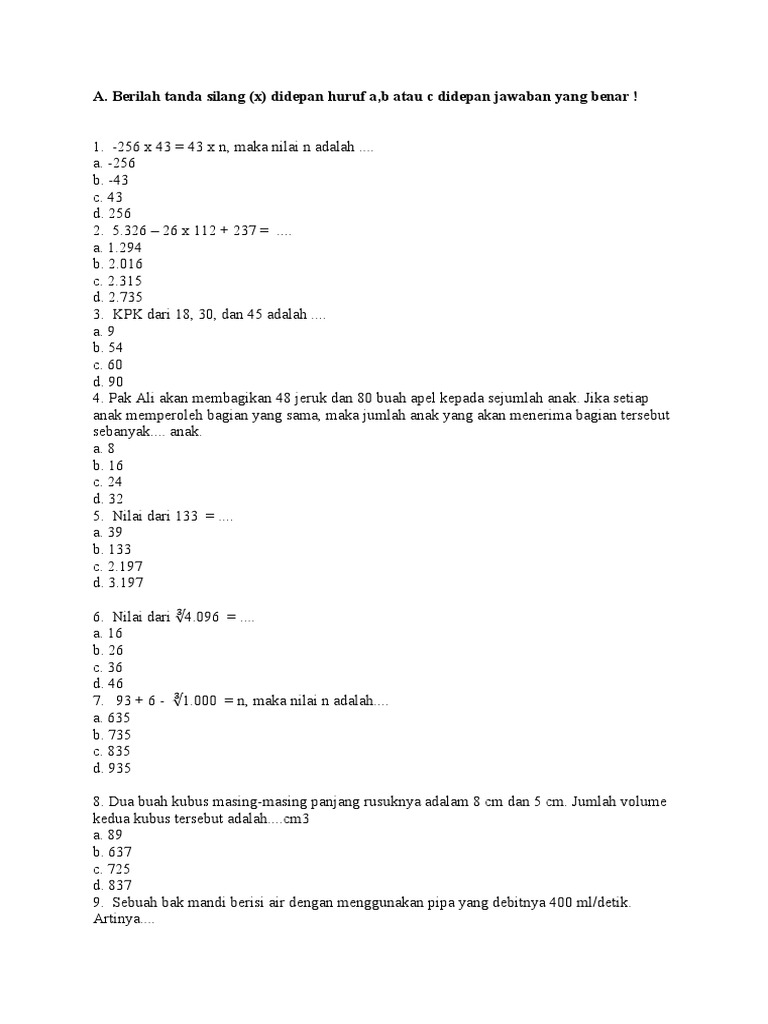 Rahasia Nilai Sempurna dengan Download Soal Matematika Kelas 6 Semester 2 PDF Ini