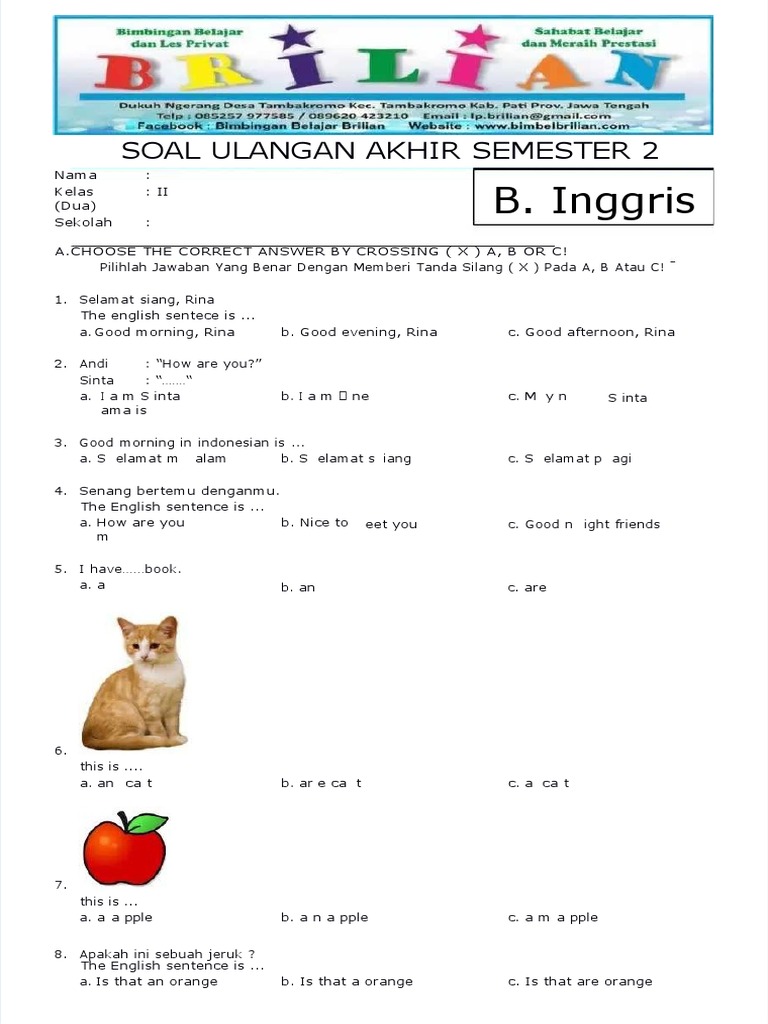 Ternyata Ini Kunci Sukses Anak Belajar soal bahasa inggris kelas 2 sd pdf Terbaru