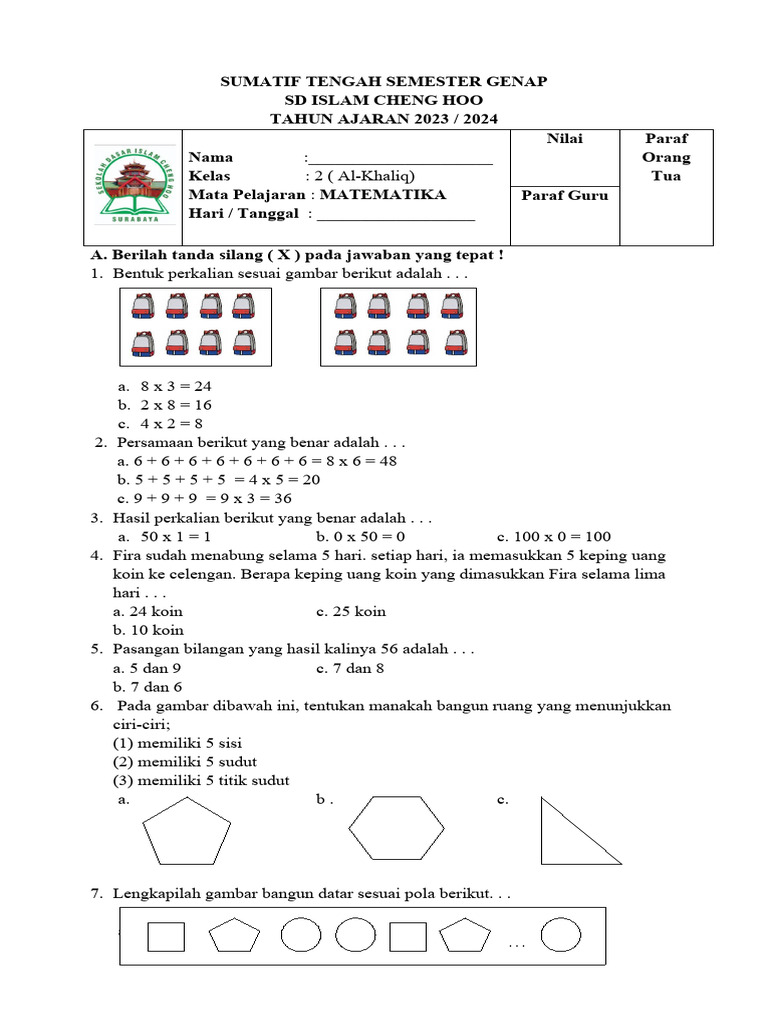 Ternyata Ini Rahasia Lulus Ujian dengan Soal Matematika Kelas 2 Semester 1 PDF Terbaru Ternyata Ini Rahasia Lulus Ujian dengan Soal Matematika Kelas 2 Semester 1 PDF Terbaru
