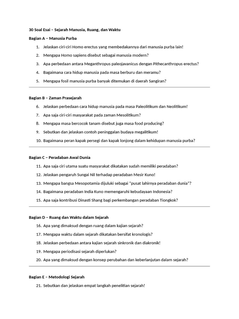 Wajib Tahu Bocoran Soal Essay Sejarah Kelas 10 Semester 2 Agar Nilai Kamu Maksimal